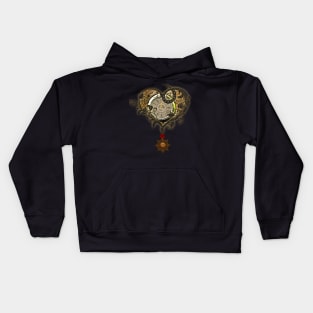 Wonderful steampunk heart, clocks and gears Kids Hoodie